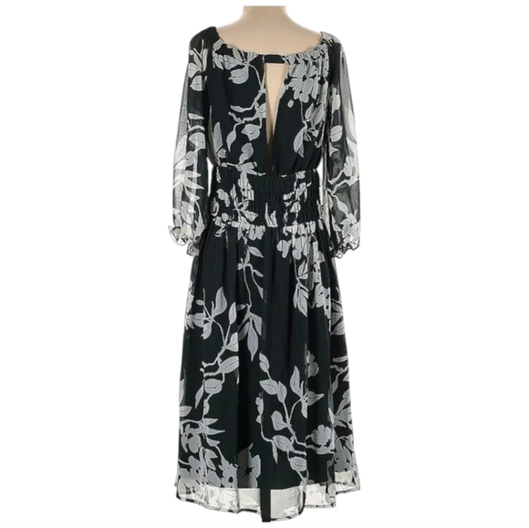 Eva Mendes New York & Co. Chiffon Off the Shoulder Floral Midi Dress, XL - Picture 2 of 6